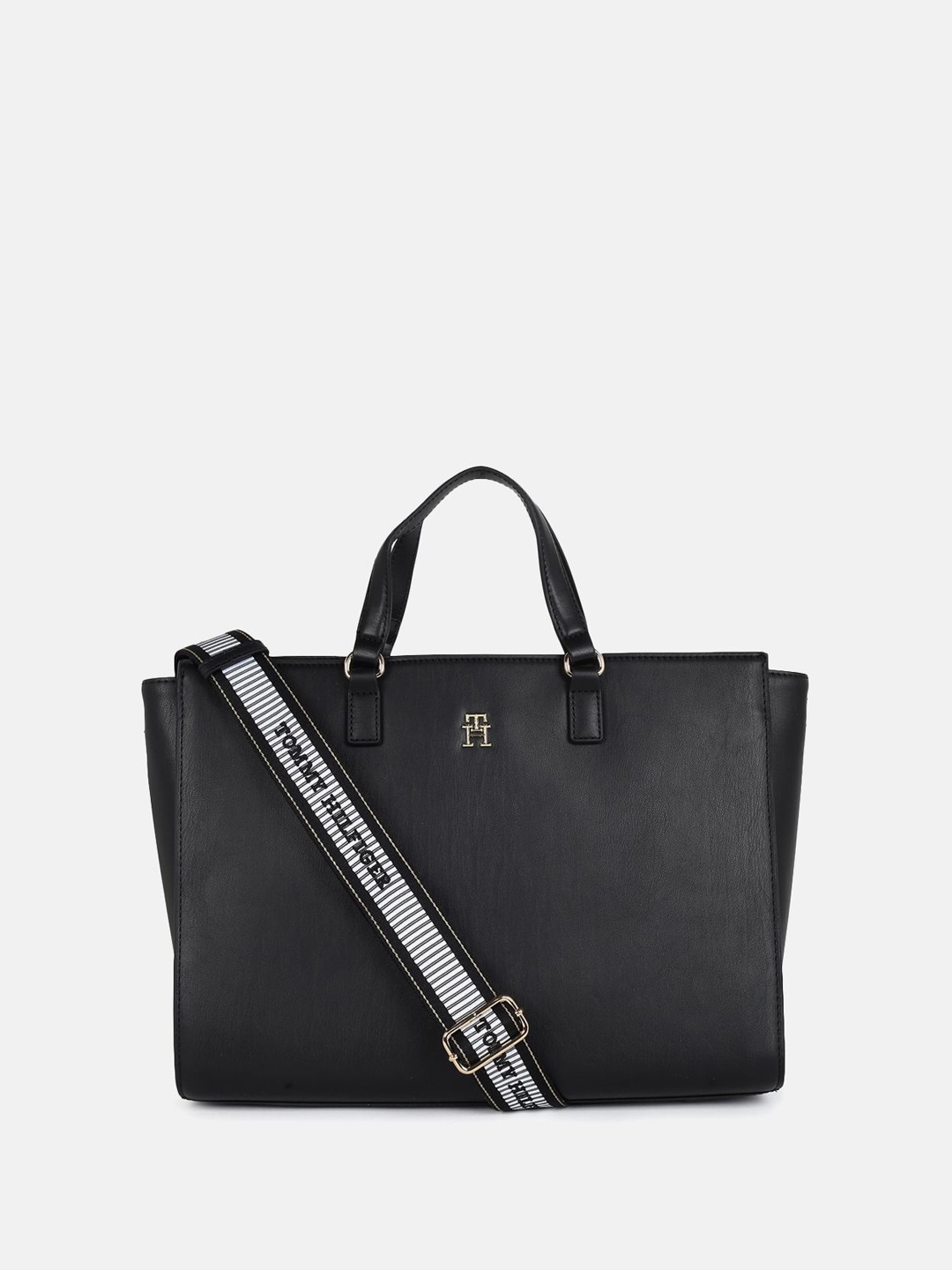 

Tommy Hilfiger PU Oversized Structured Handheld Bag, Black