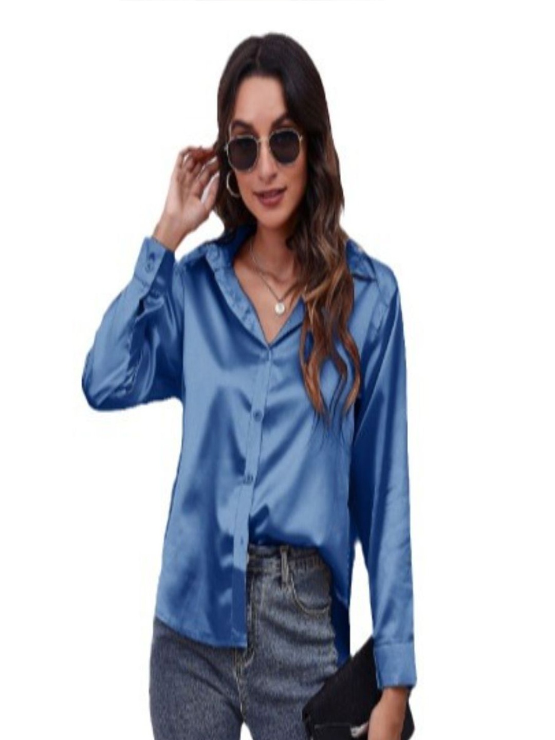 

StyleCast Women Solid Opaque Casual Shirt, Blue