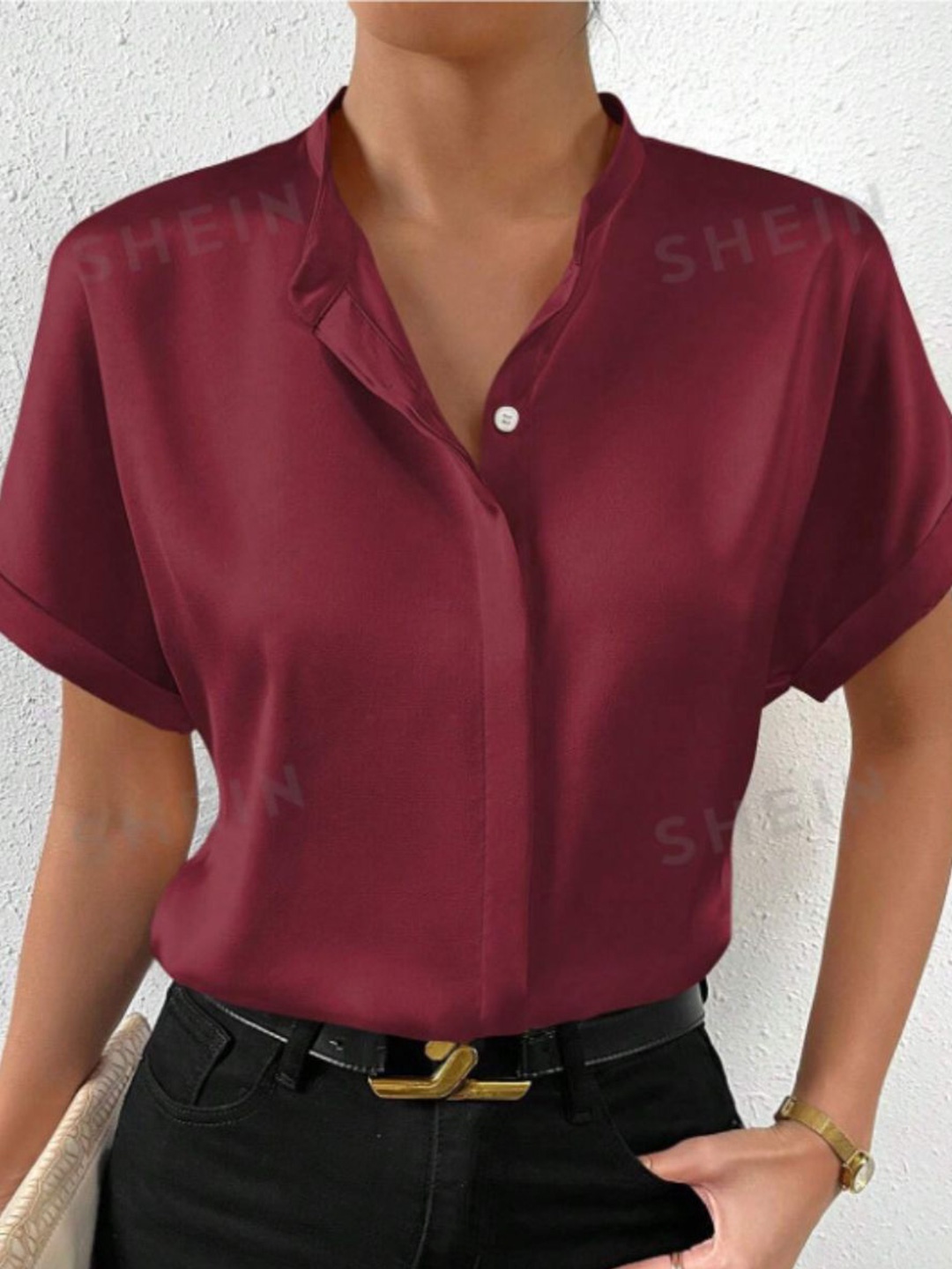 

StyleCast Women Solid Slim Fit Opaque Casual Shirt, Maroon
