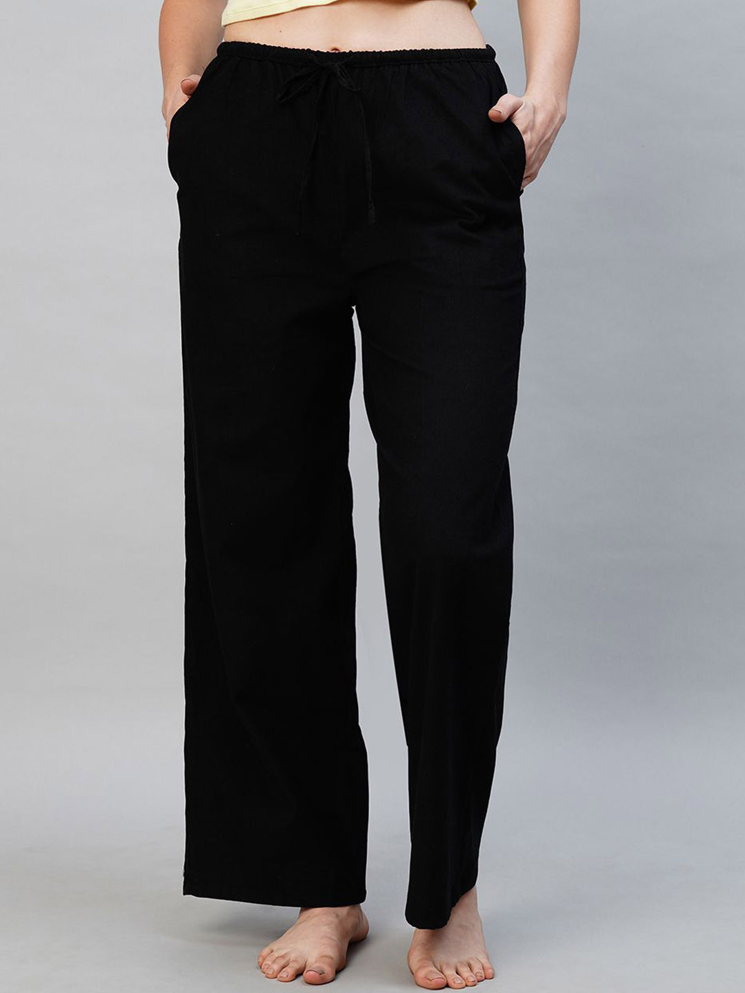 

DRAPE IN VOGUE High-Rise Lounge Pants, Black