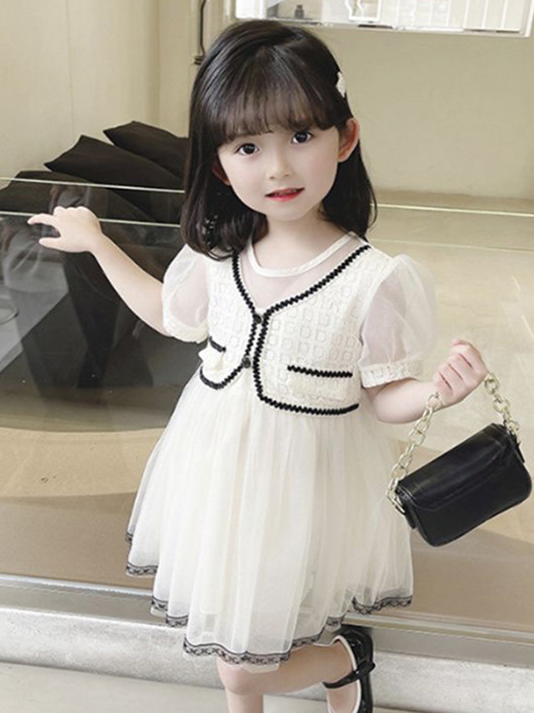 

StyleCast x Revolte Puff Sleeve Fit & Flare Dress, White