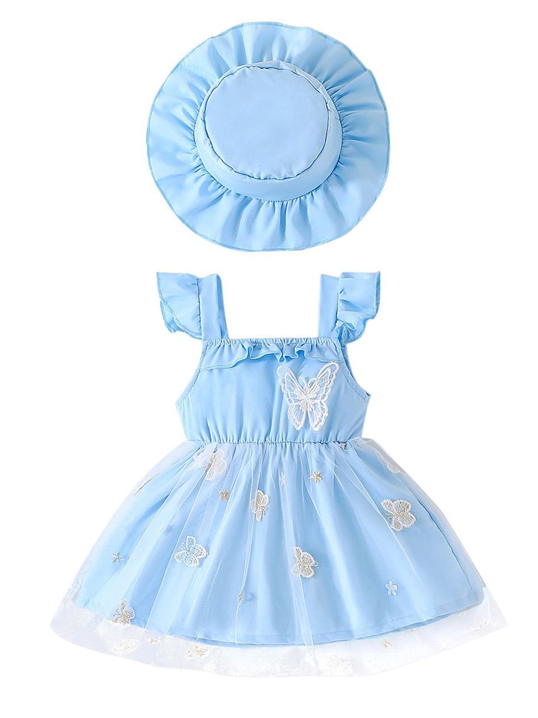 

StyleCast x Revolte Girls Embellished Applique Fit and Flare Dress, Blue