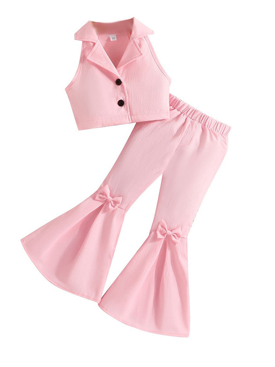 

StyleCast x Revolte Girls Shirt Collar Top with Bootcut Trousers, Pink