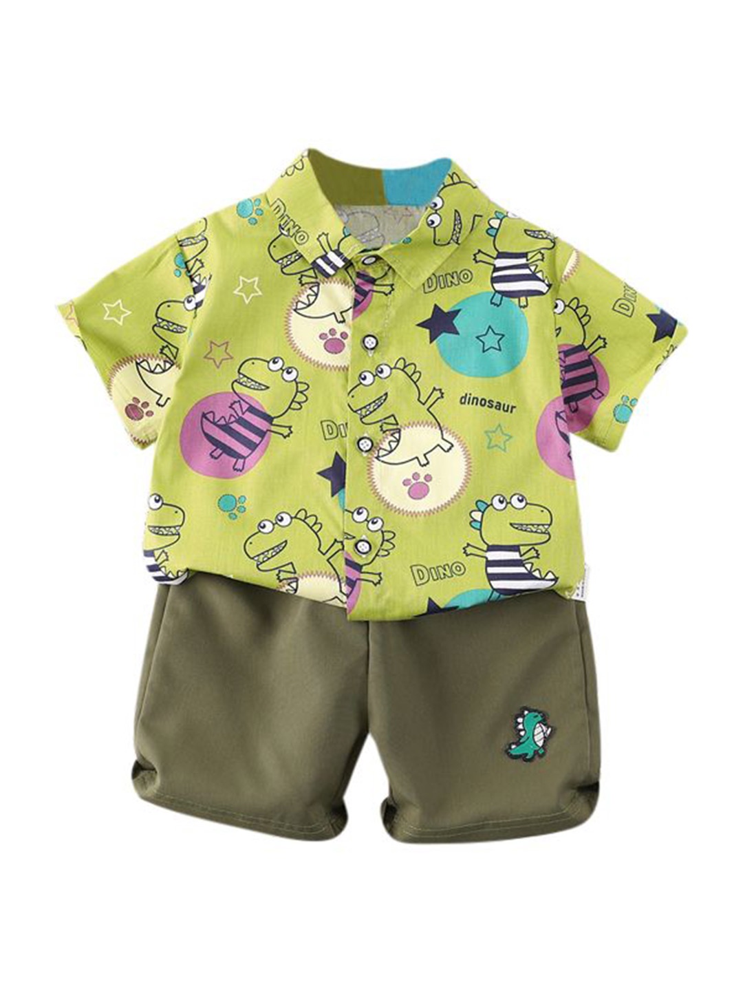 

StyleCast x Revolte Boys Printed Shirt with Shorts, Green