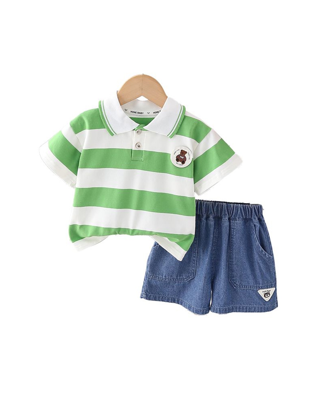

StyleCast x Revolte Boys Striped T-shirt with Shorts, Green