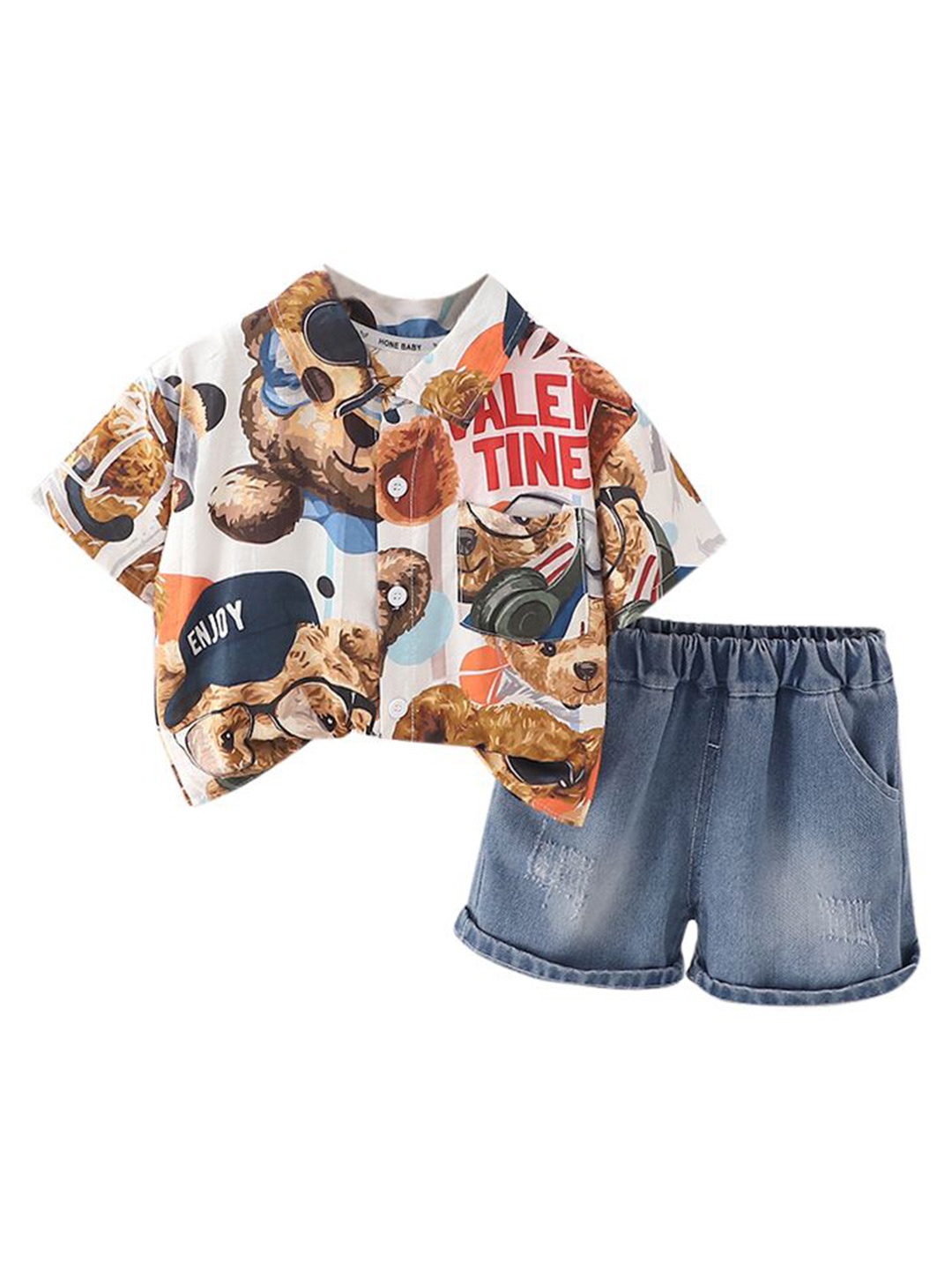 

StyleCast x Revolte Boys Printed T-shirt with Shorts, Brown