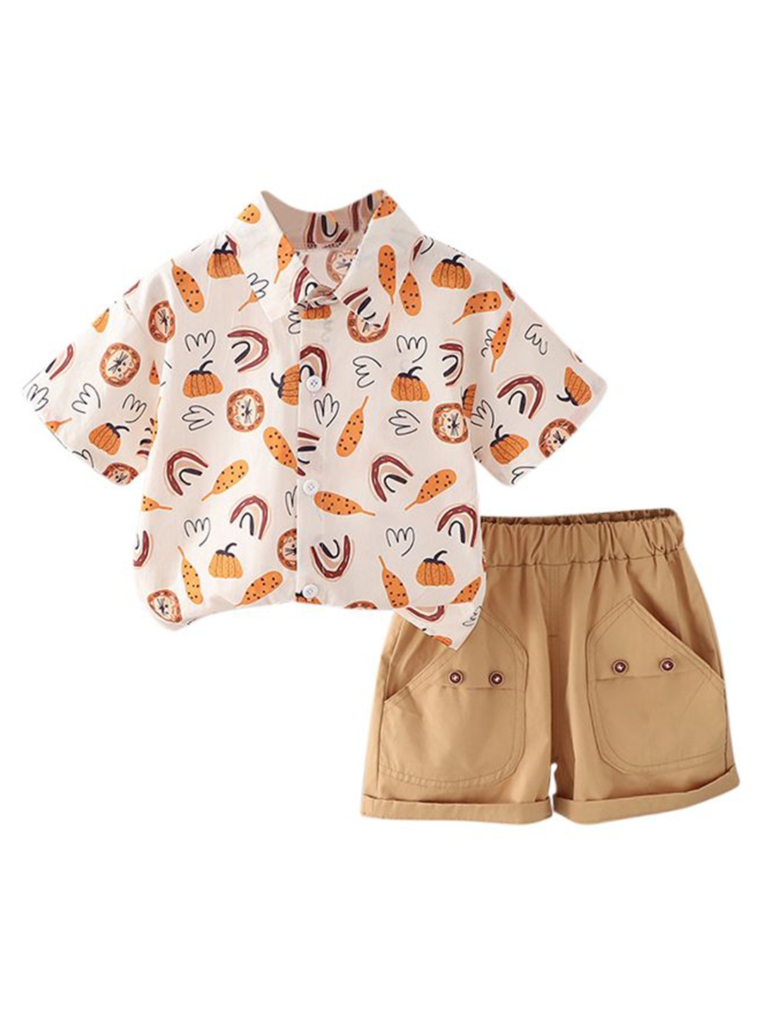 

StyleCast x Revolte Boys Printed Shirt with Shorts, Khaki