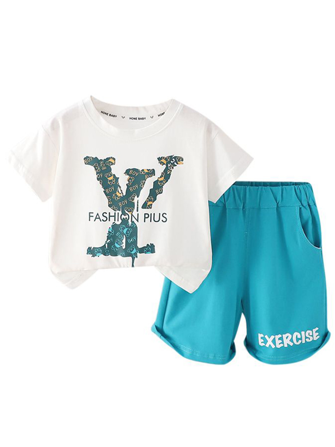 

StyleCast x Revolte Boys Printed T-shirt with Shorts, White
