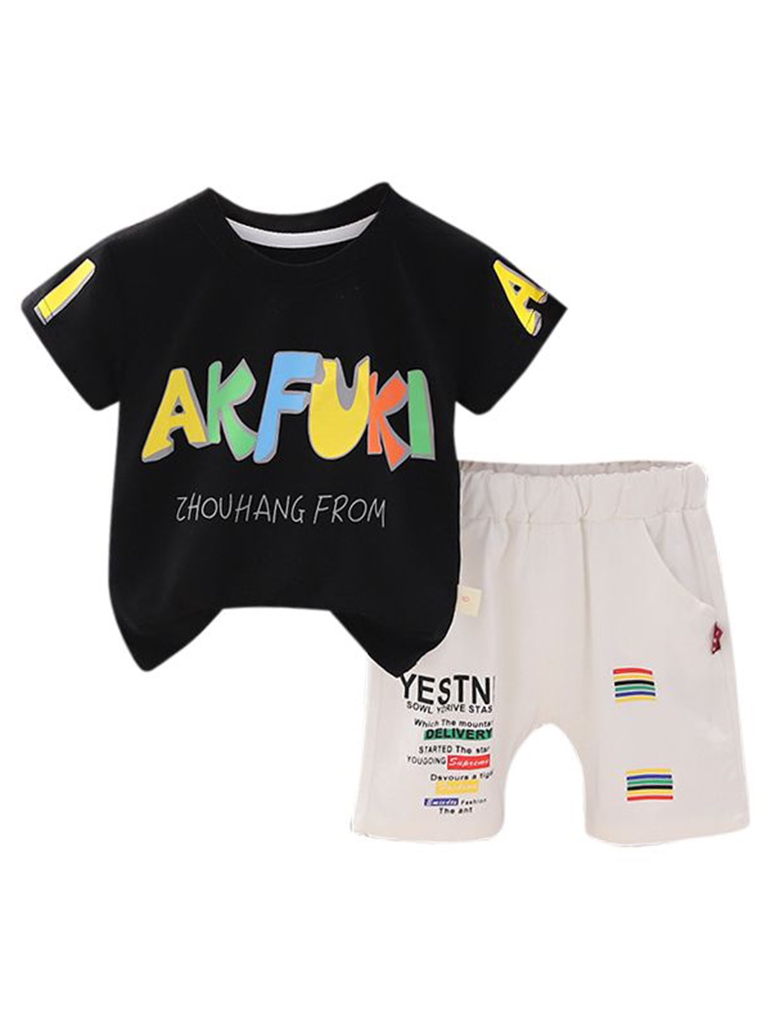 

StyleCast x Revolte Boys Printed T-shirt with Shorts, Black
