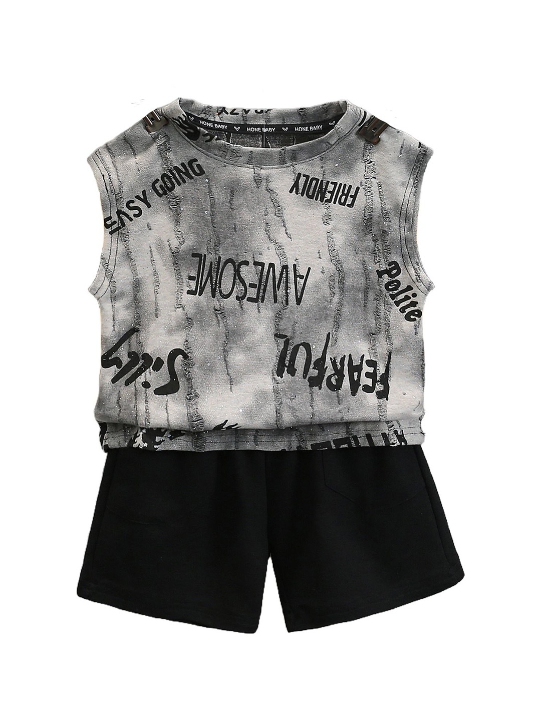 

StyleCast x Revolte Boys Dyed T-shirt with Shorts, Grey