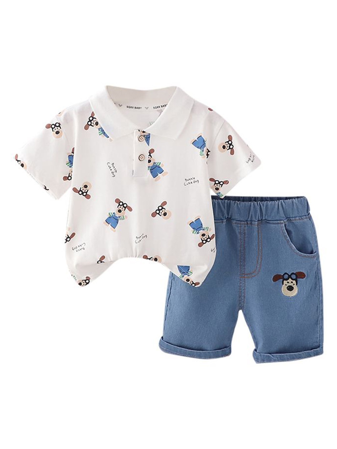 

StyleCast x Revolte Boys Printed T-shirt With Short, White