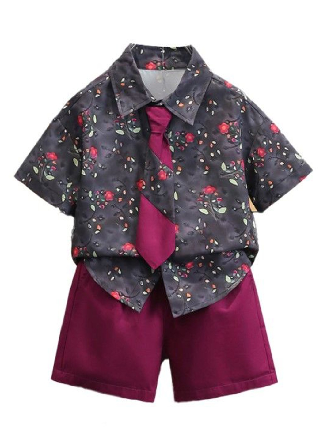 

StyleCast x Revolte Boys Printed Pure Cotton Shirt With Short, Fuchsia