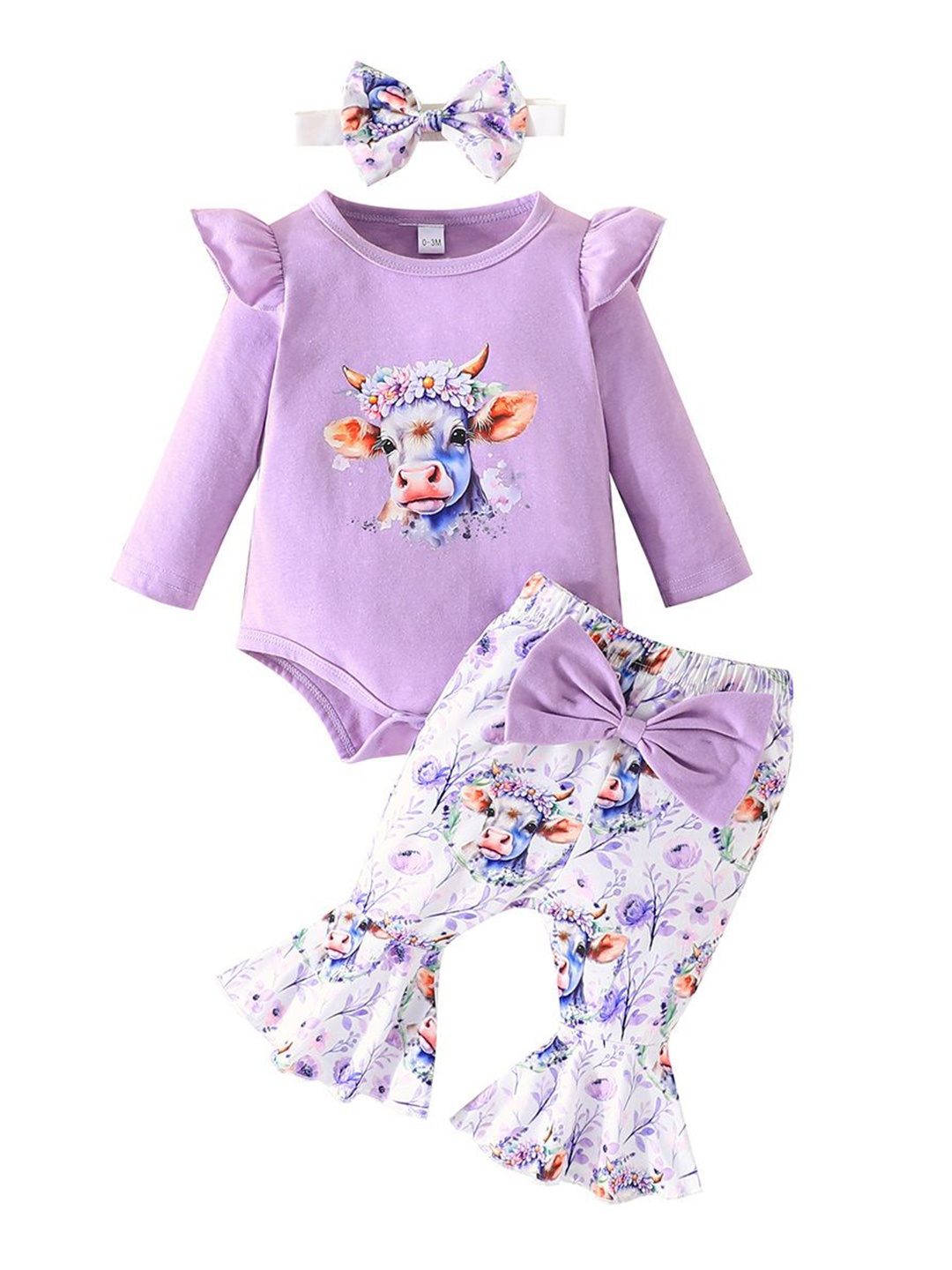 

StyleCast x Revolte Girls Purple & White Printed Top With Trousers
