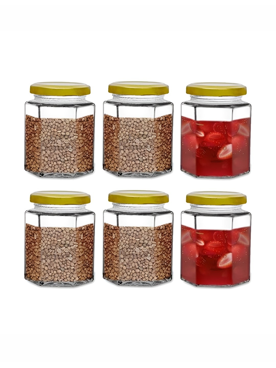 

tyche enterprises Transparent 6 Pieces Glass Storage Containers 250ml Each