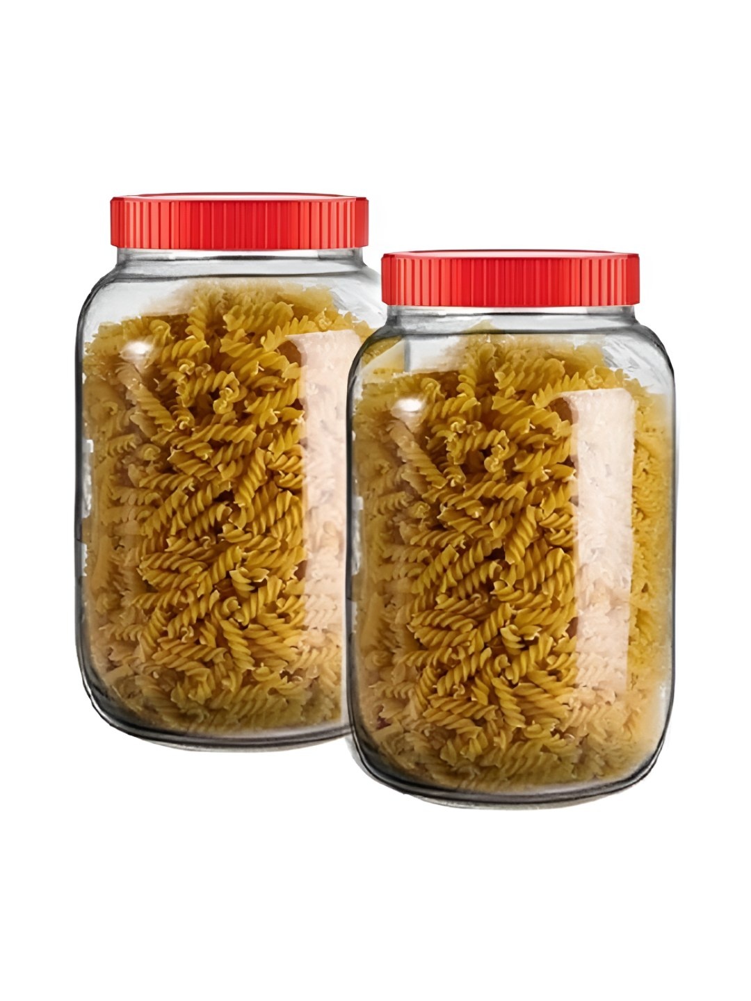 

tyche enterprises Transparent & Red 2 Pieces Food Containers 4.5L Each