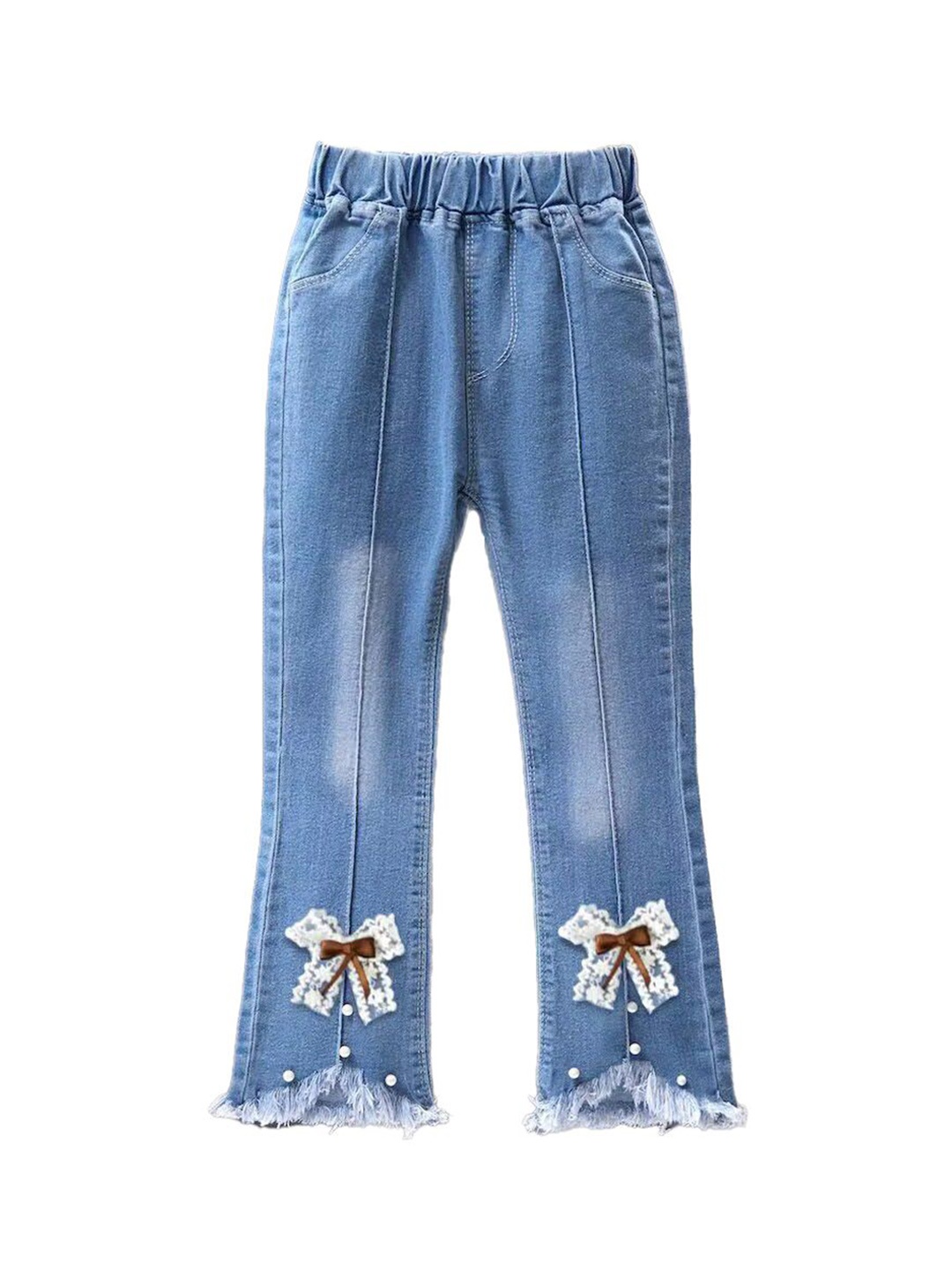 

StyleCast x Revolte Girls Mid-Rise Clean Look Embellished Detail Cotton Jeans, Blue