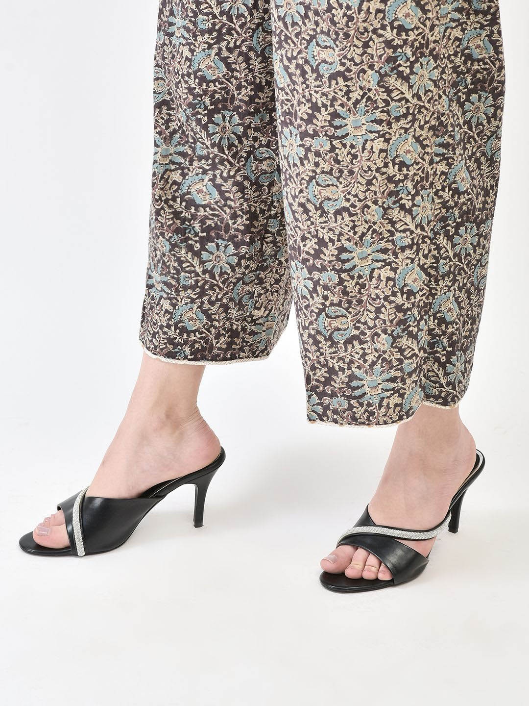 

Maysun Black Embellished Open Toe Stiletto Heels