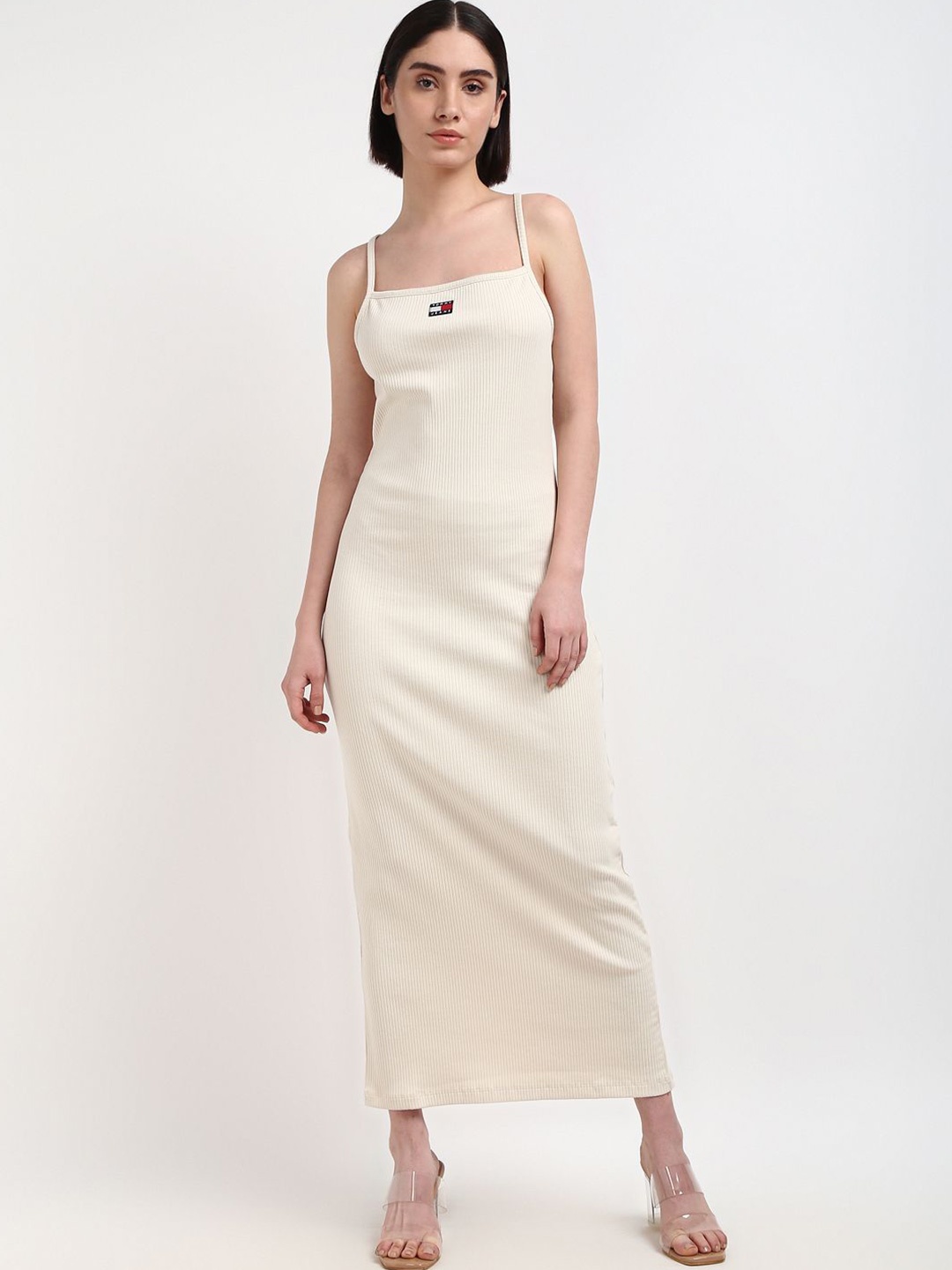 

Tommy Hilfiger Sleeveless Bodycon Maxi Dress, Beige