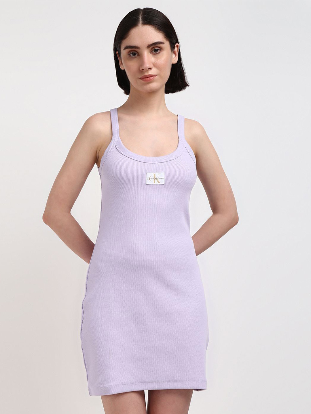 

Calvin Klein Jeans Shoulder straps Bodycon Dress, Purple