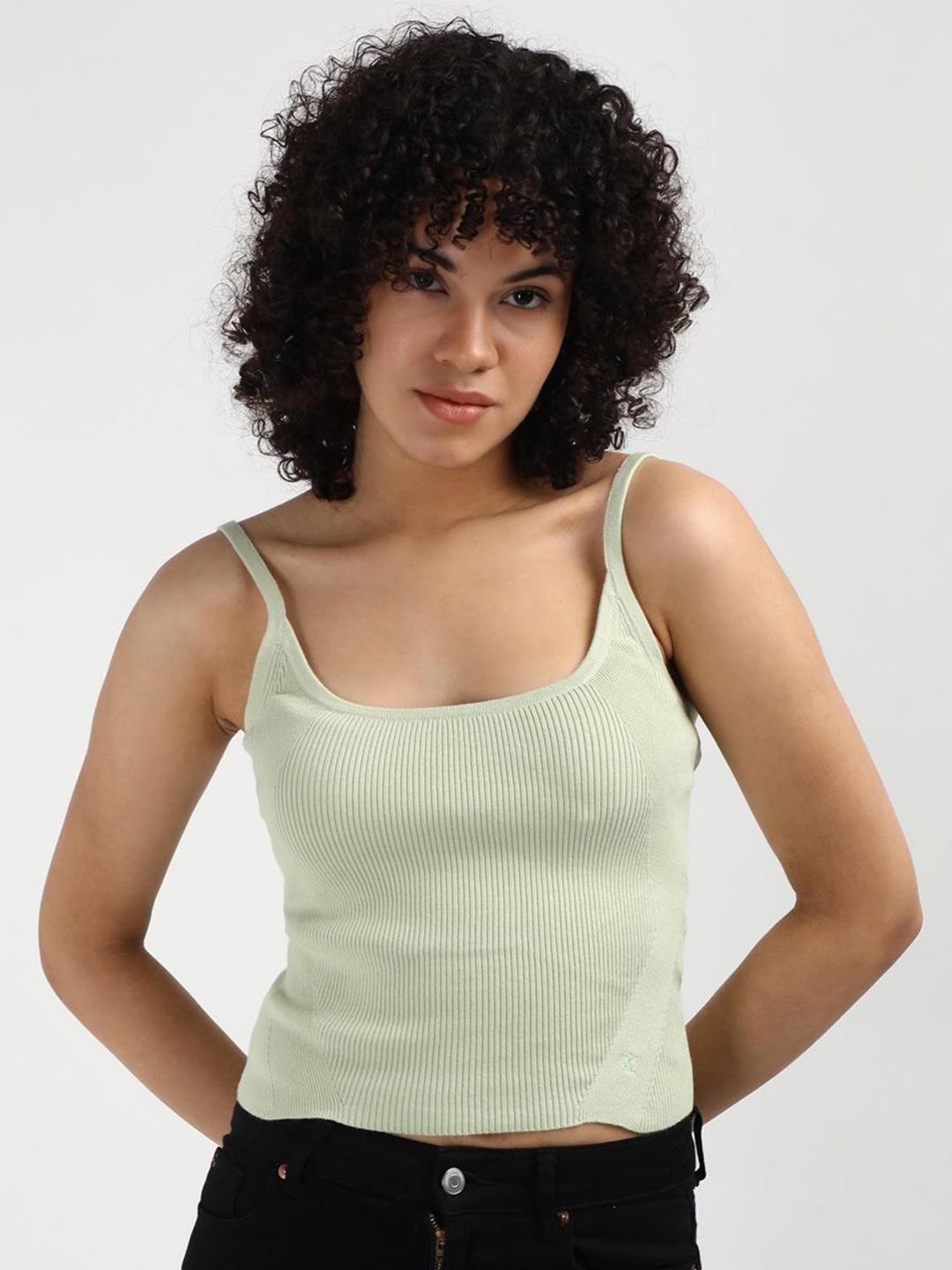

Calvin Klein Jeans Ribbed Slim Fit Organic Cotton Camisole, Green