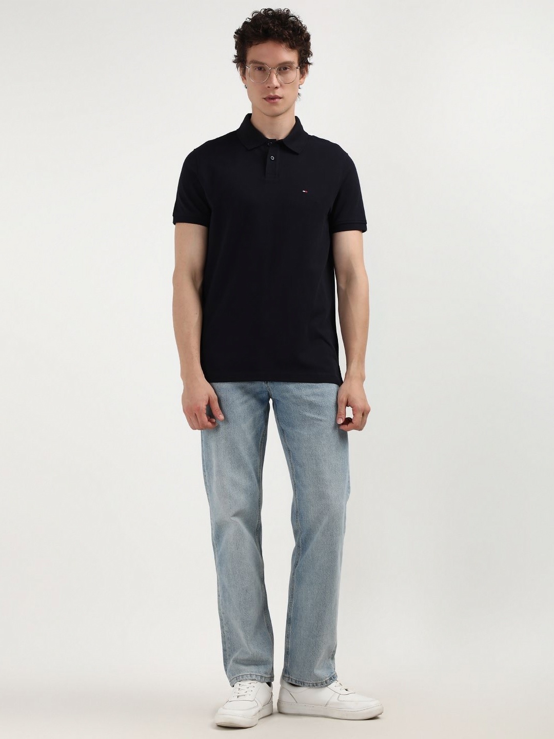 

Tommy Hilfiger Men Colourblocked Polo Collar Organic Cotton T-shirt, Multi