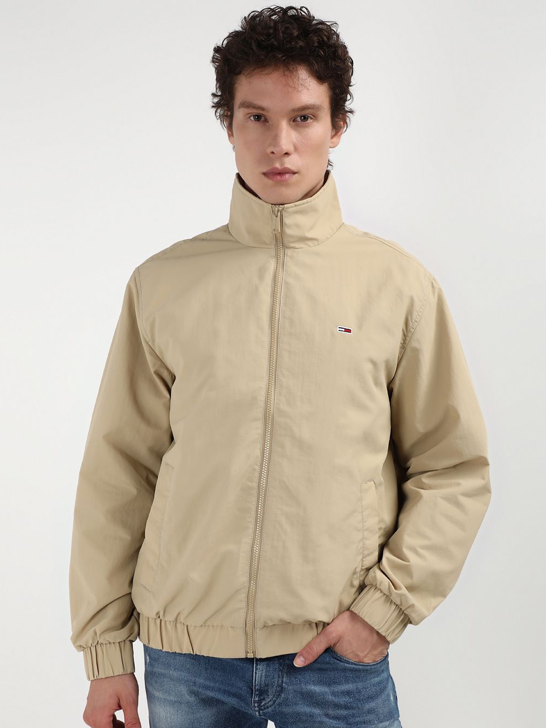 

Tommy Hilfiger Men Solid Bomber Jacket, Beige