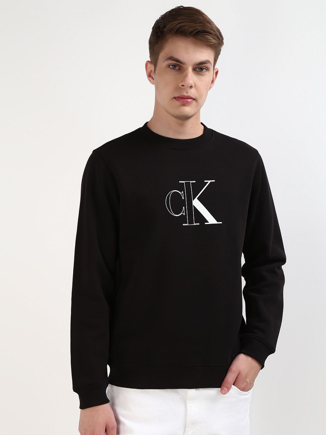 

Calvin Klein Men Printed Sweatshirt, Black