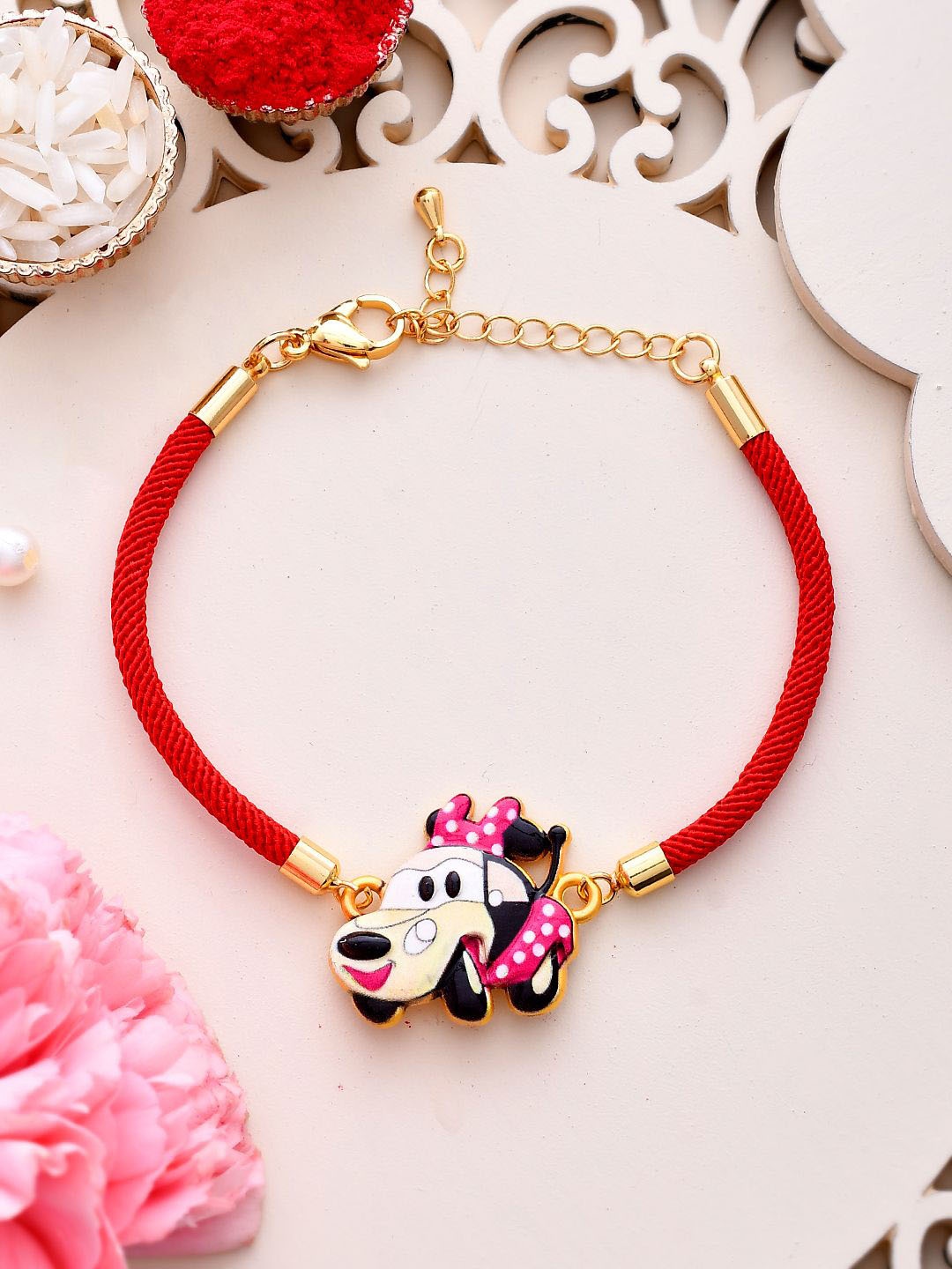 

Aapno Rajasthan Kids Minnie Car Wraparound Rakhi, Red