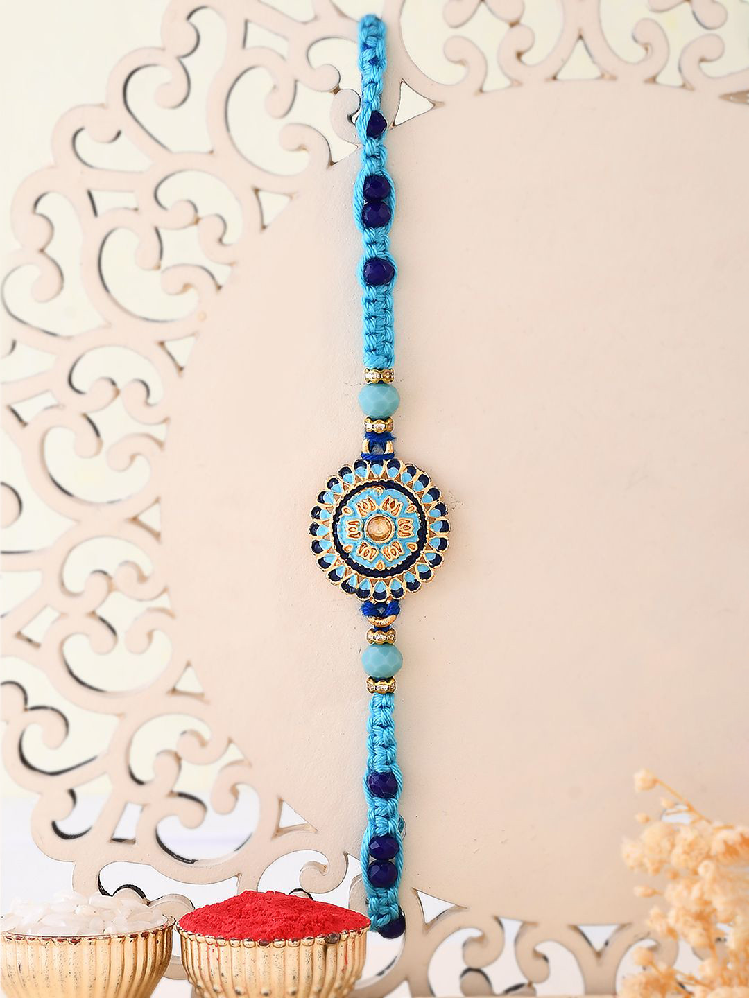 

Aapno Rajasthan Beaded Thread Rakhi, Gold