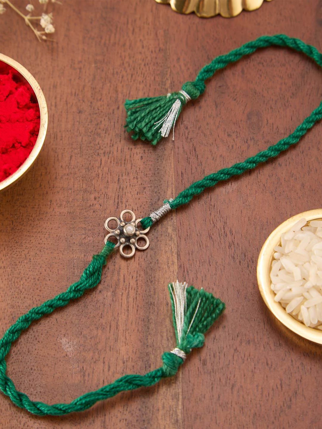 

Fabindia Thread Rakhi With Roli Chawal, Gold