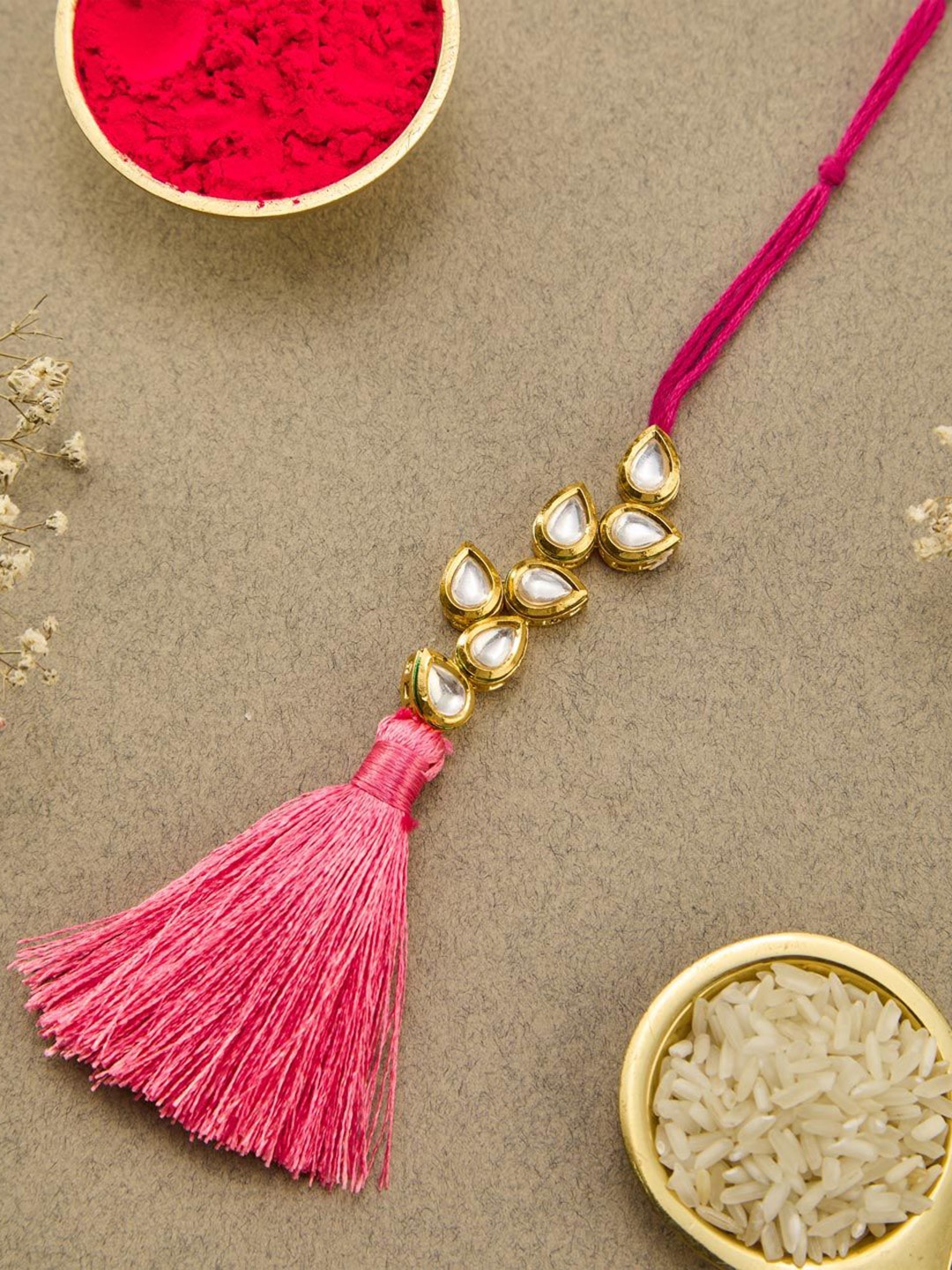

Fabindia Thread Rakhi With Roli Chawal, Gold