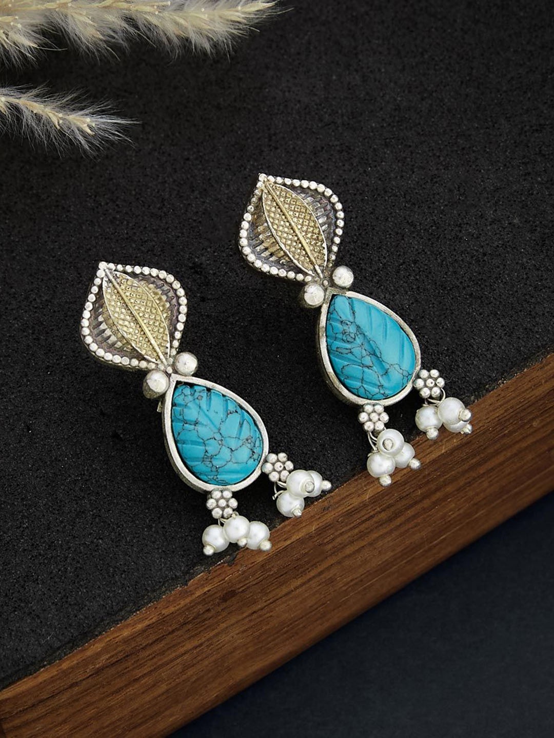 

Fabindia Beaded Contemporary Drop Earrings, Silver