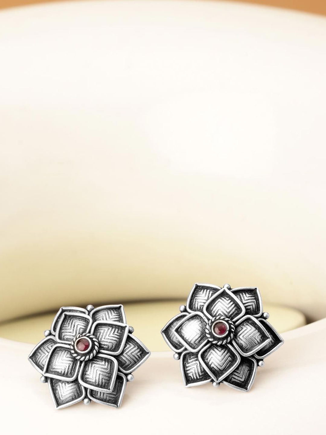 

Fabindia Floral Studs Earrings, Silver