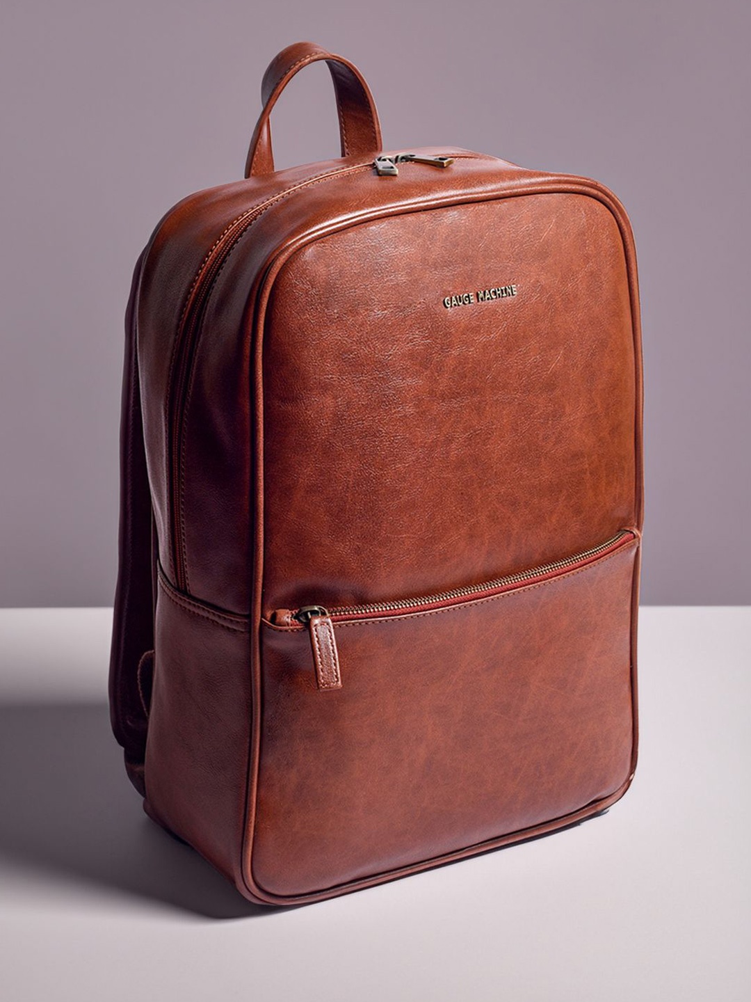 

Gauge Machine Tan Backpack with Front Pocket