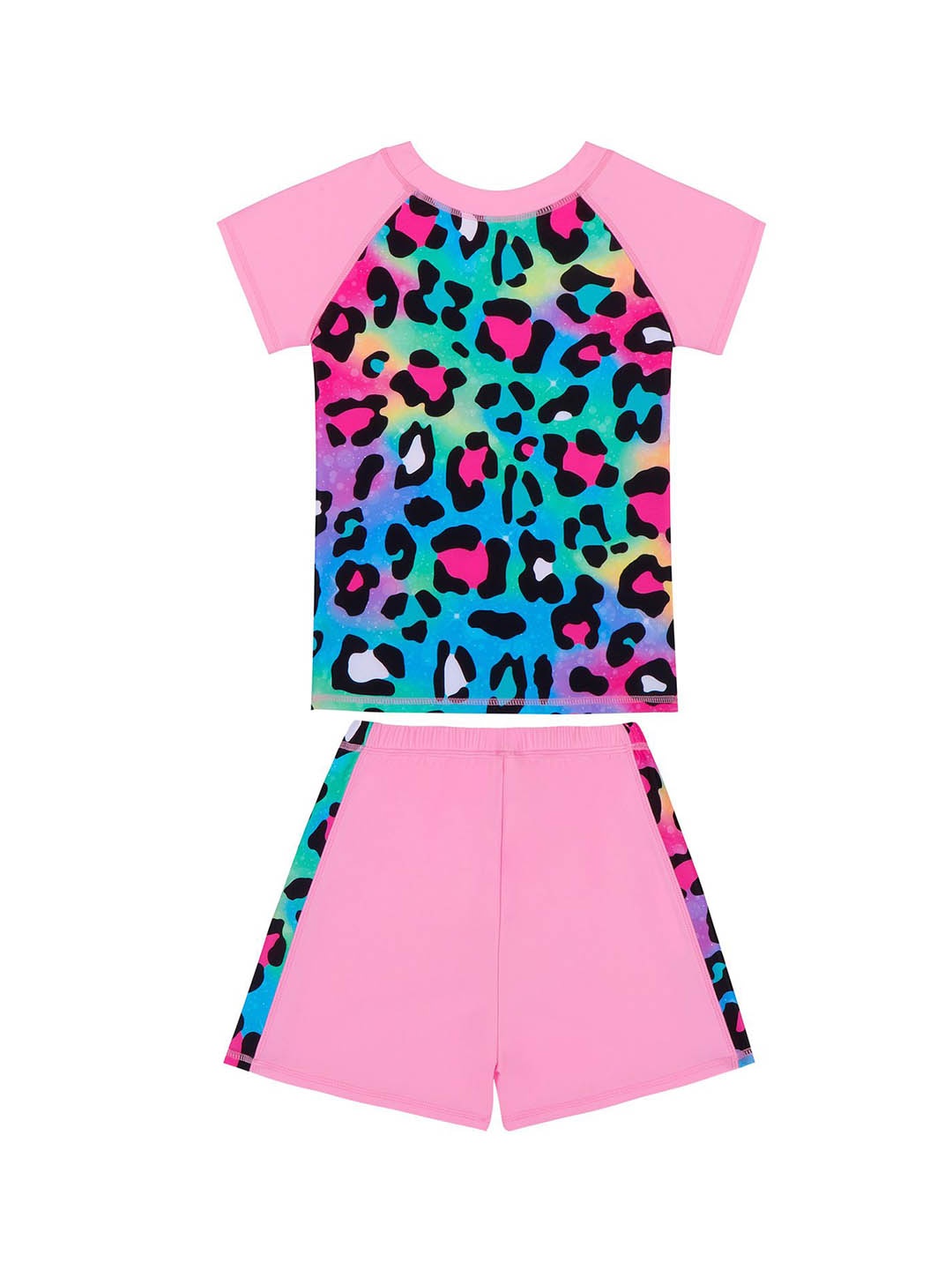 

StyleCast x Revolte Girls animal Printed Round Neck Short Sleeve Swim Set, Pink