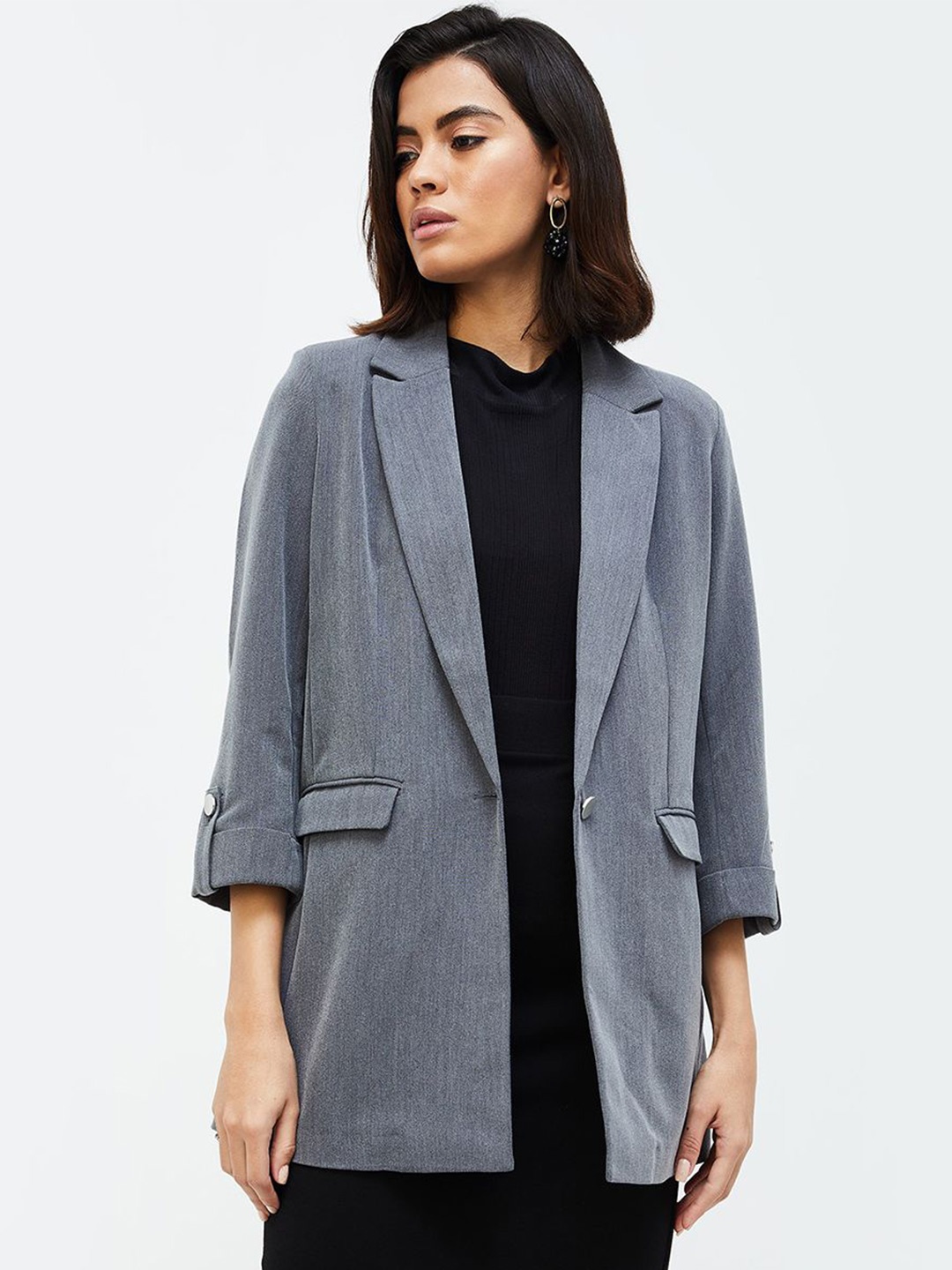 

CODE by Lifestyle Notched Lapel Collar Blazers, Grey