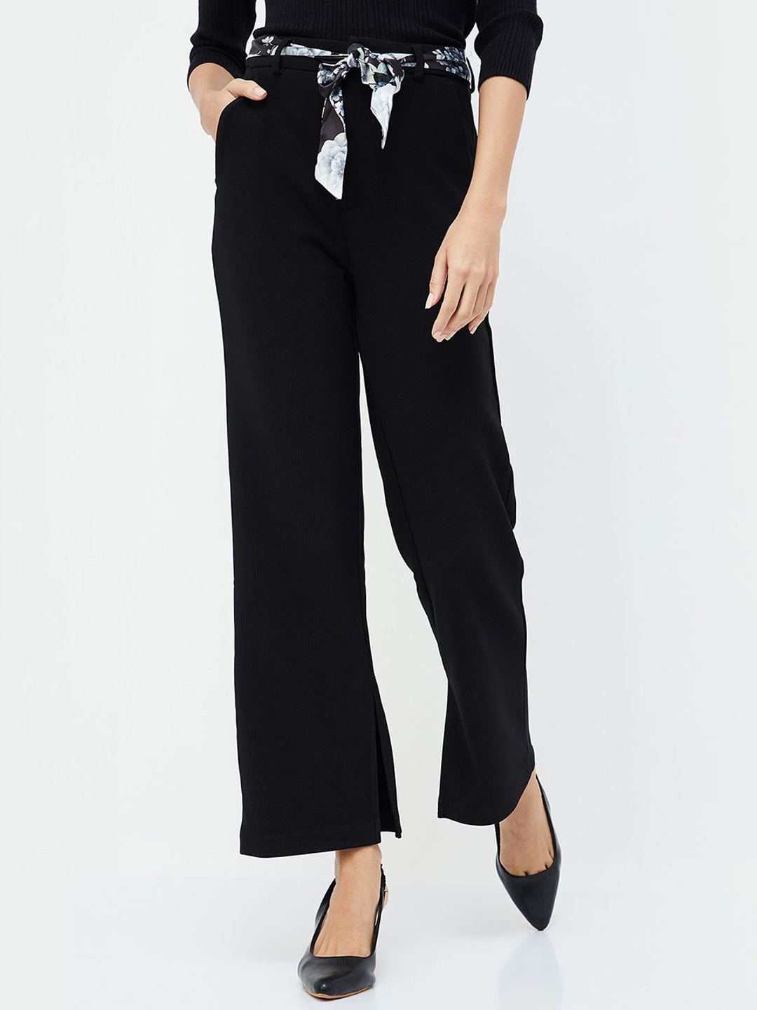 

CODE by Lifestyle Women Mid-Rise Trousers, Black
