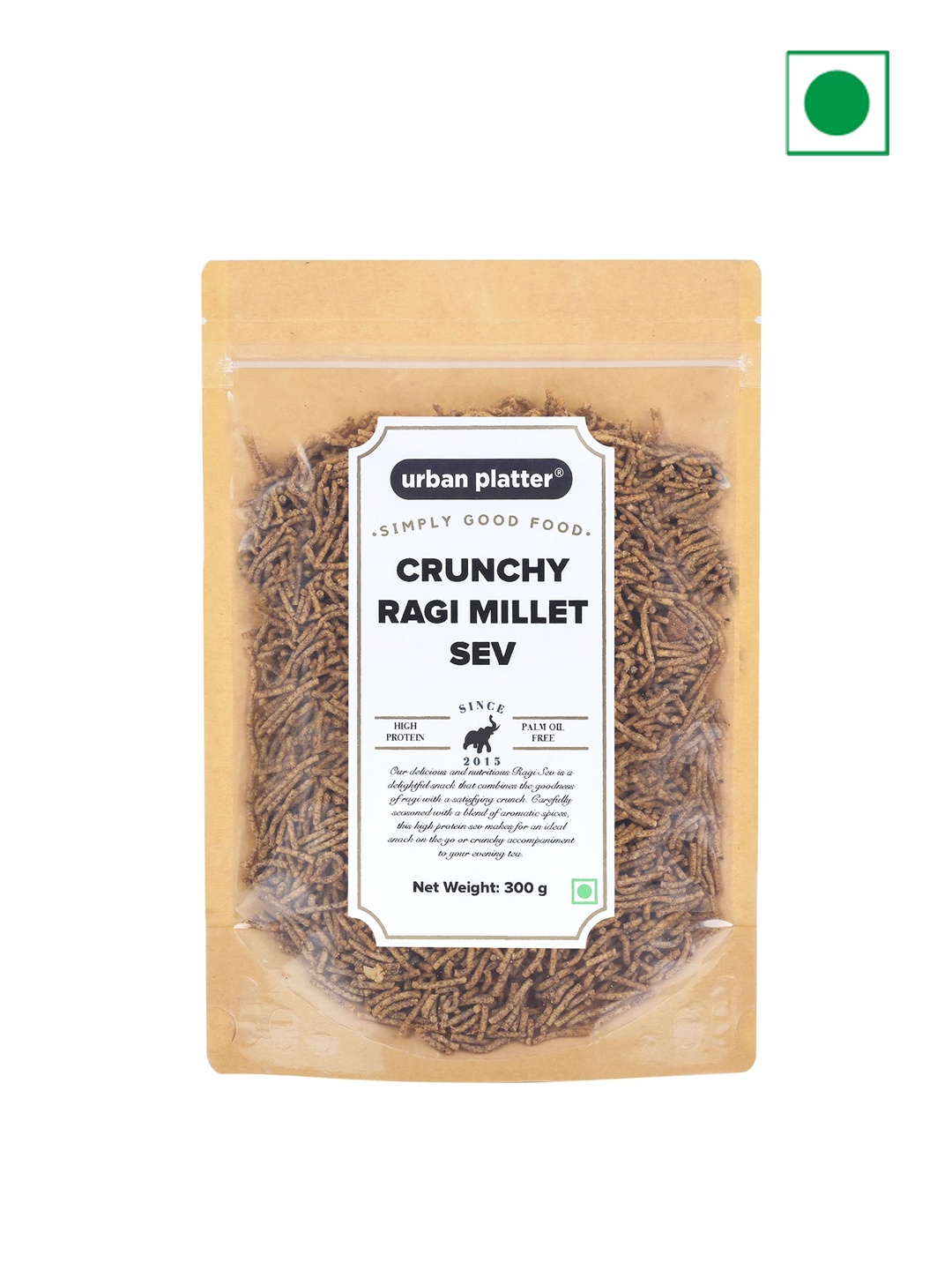 

URBAN PLATTER Crunchy Ragi Millet Sev-300g, Brown