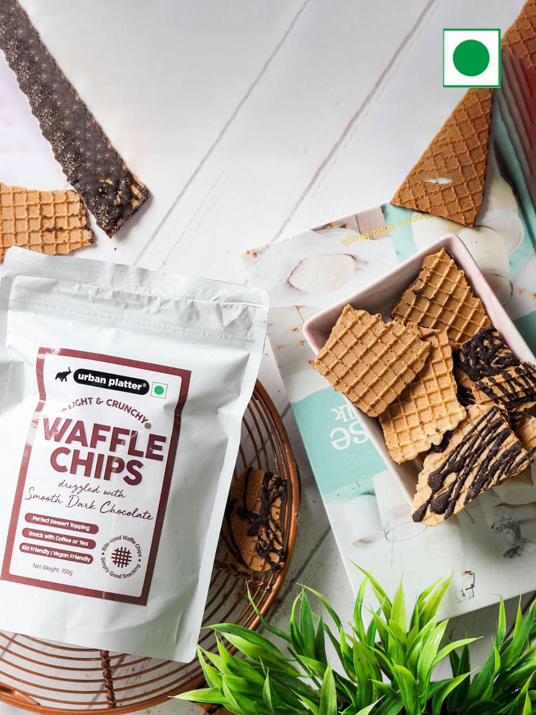 

URBAN PLATTER Choco drizzle Waffle Chips, 100g, Assorted