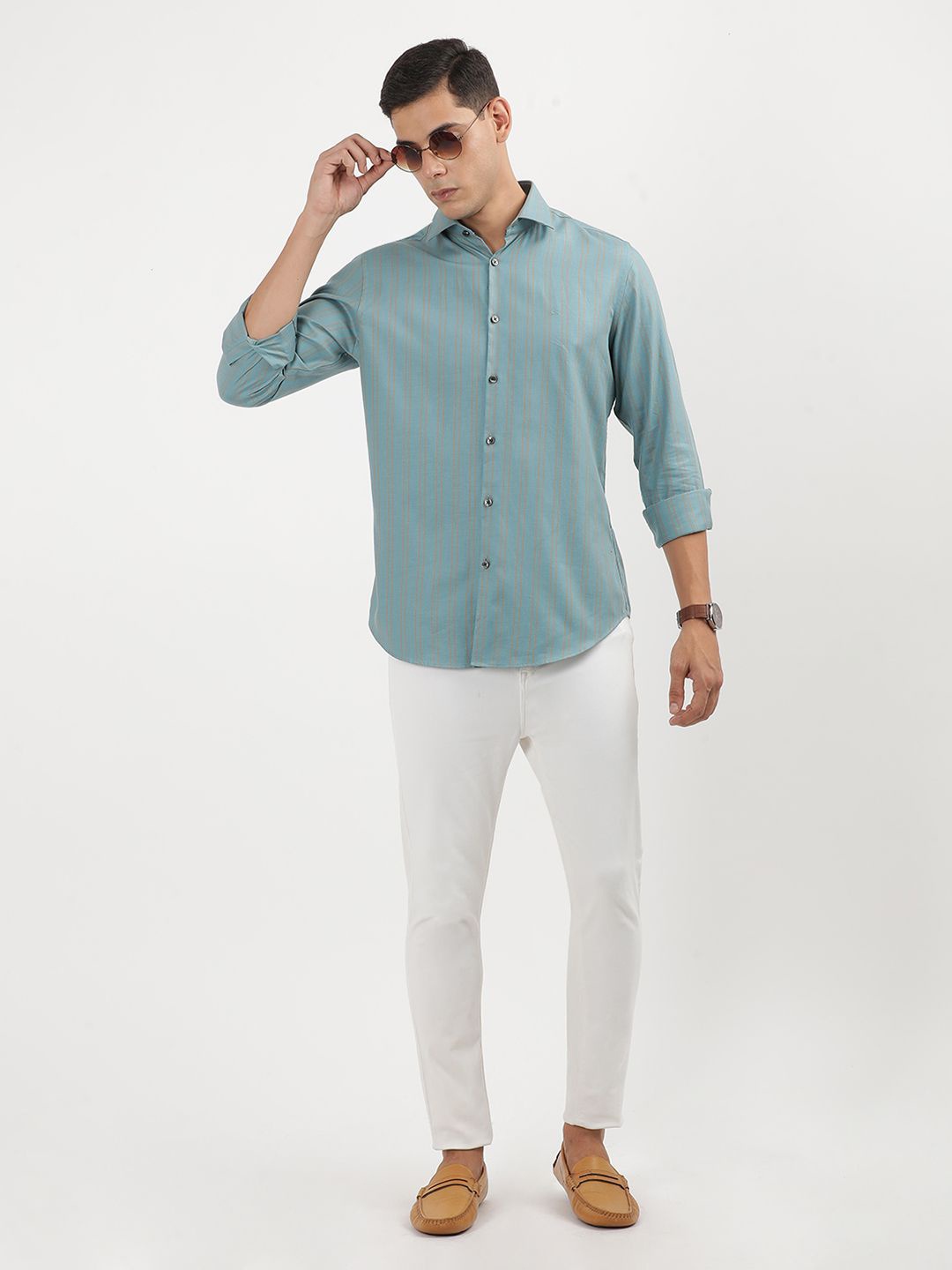 

Calvin Klein Men Slim Fit Opaque Casual Shirt, Blue