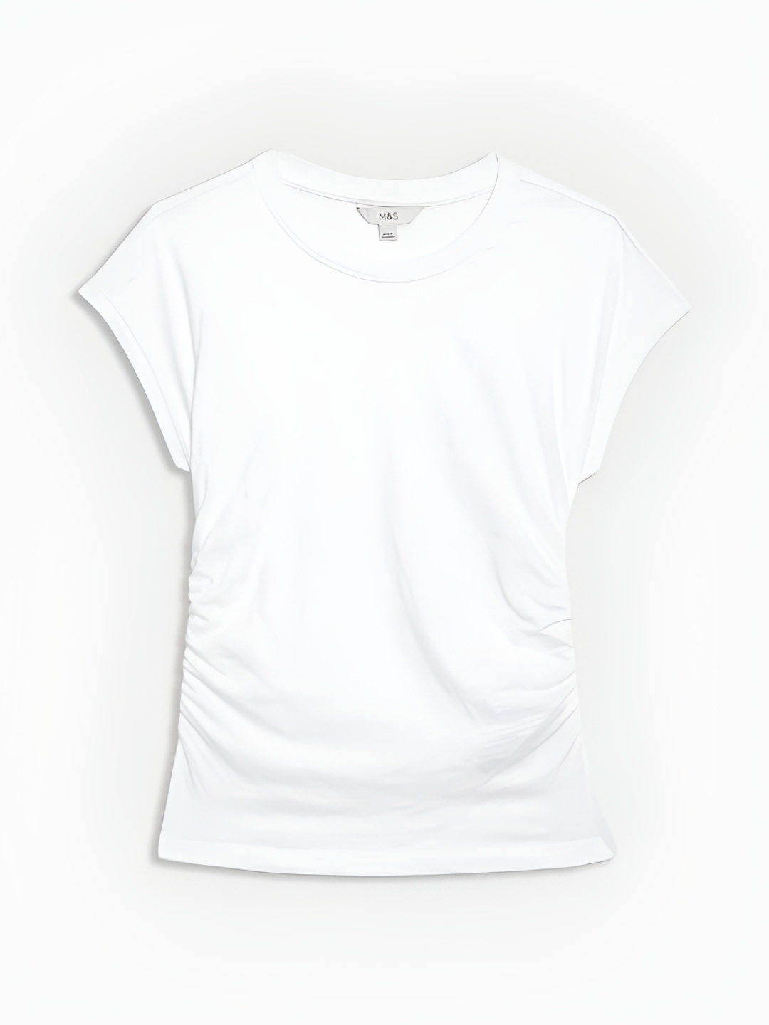 

Marks & Spencer Women V-Neck Extended Sleeves Raw Edge T-shirt, White