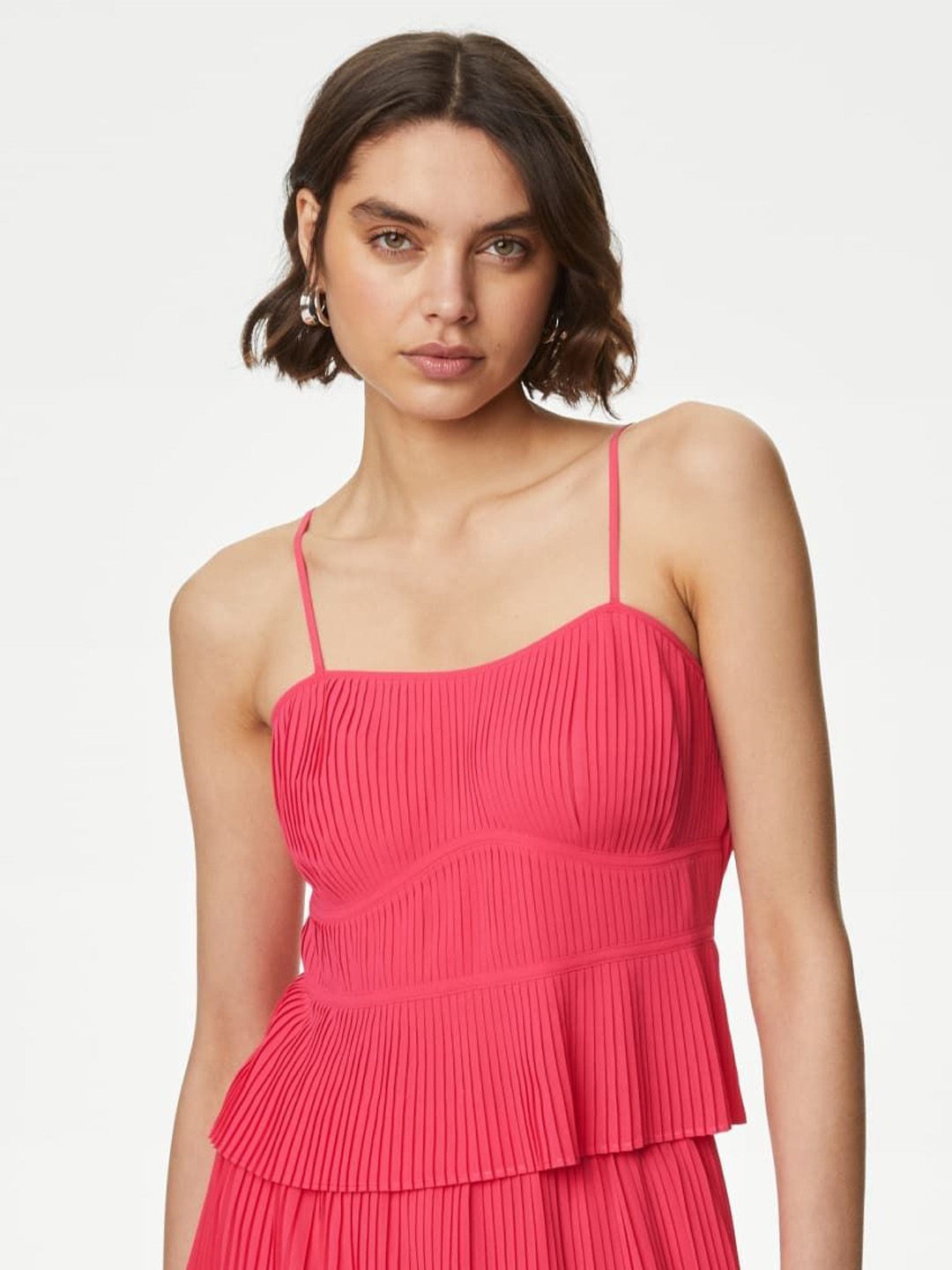 

Marks & Spencer Shoulder Straps solid Top, Pink