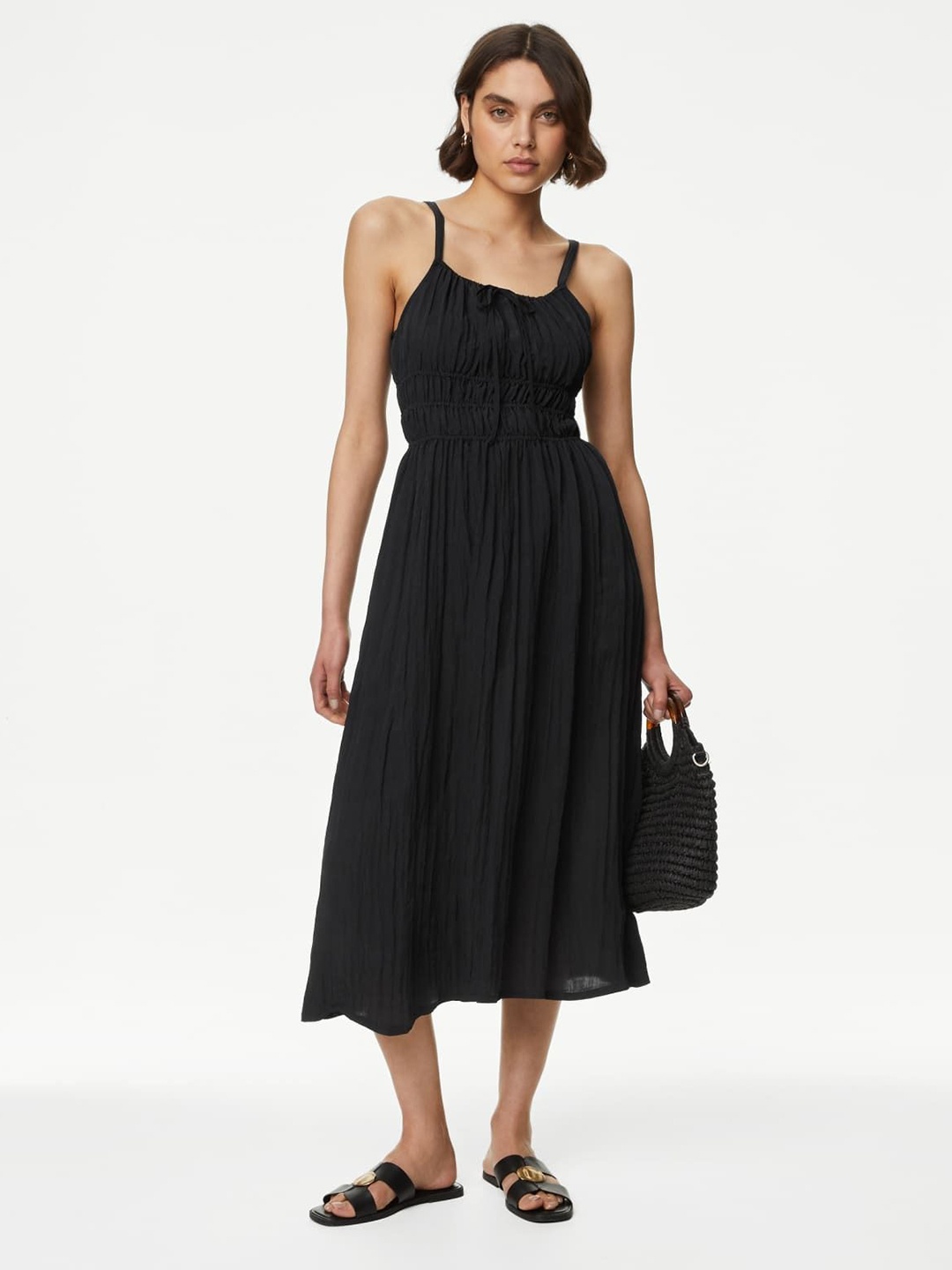 

Marks & Spencer Fit & Flare Midi Dress, Black