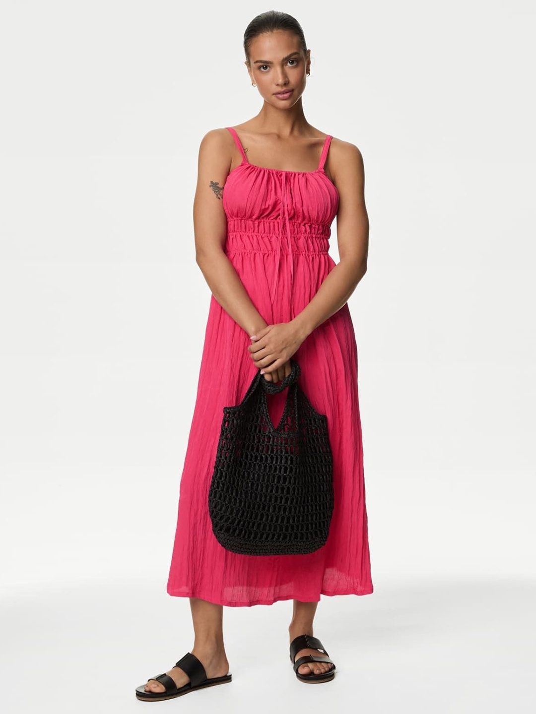 

Marks & Spencer Empire Midi Dress, Pink