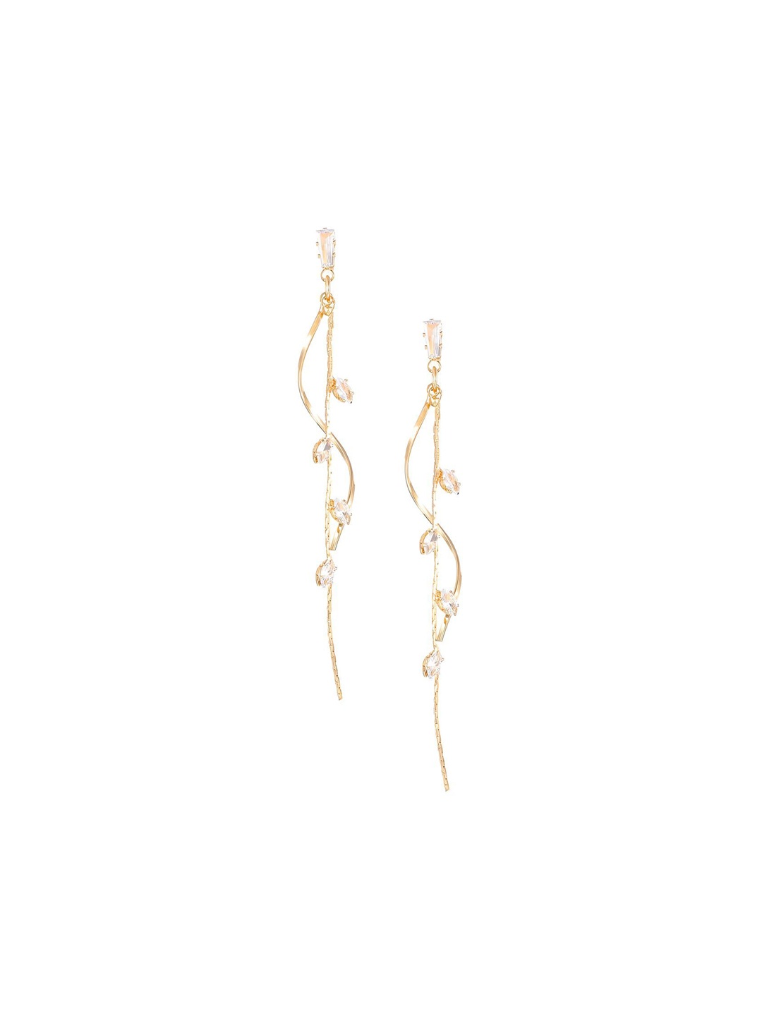 

Goho Artificial Stones Drop Earrings, Gold