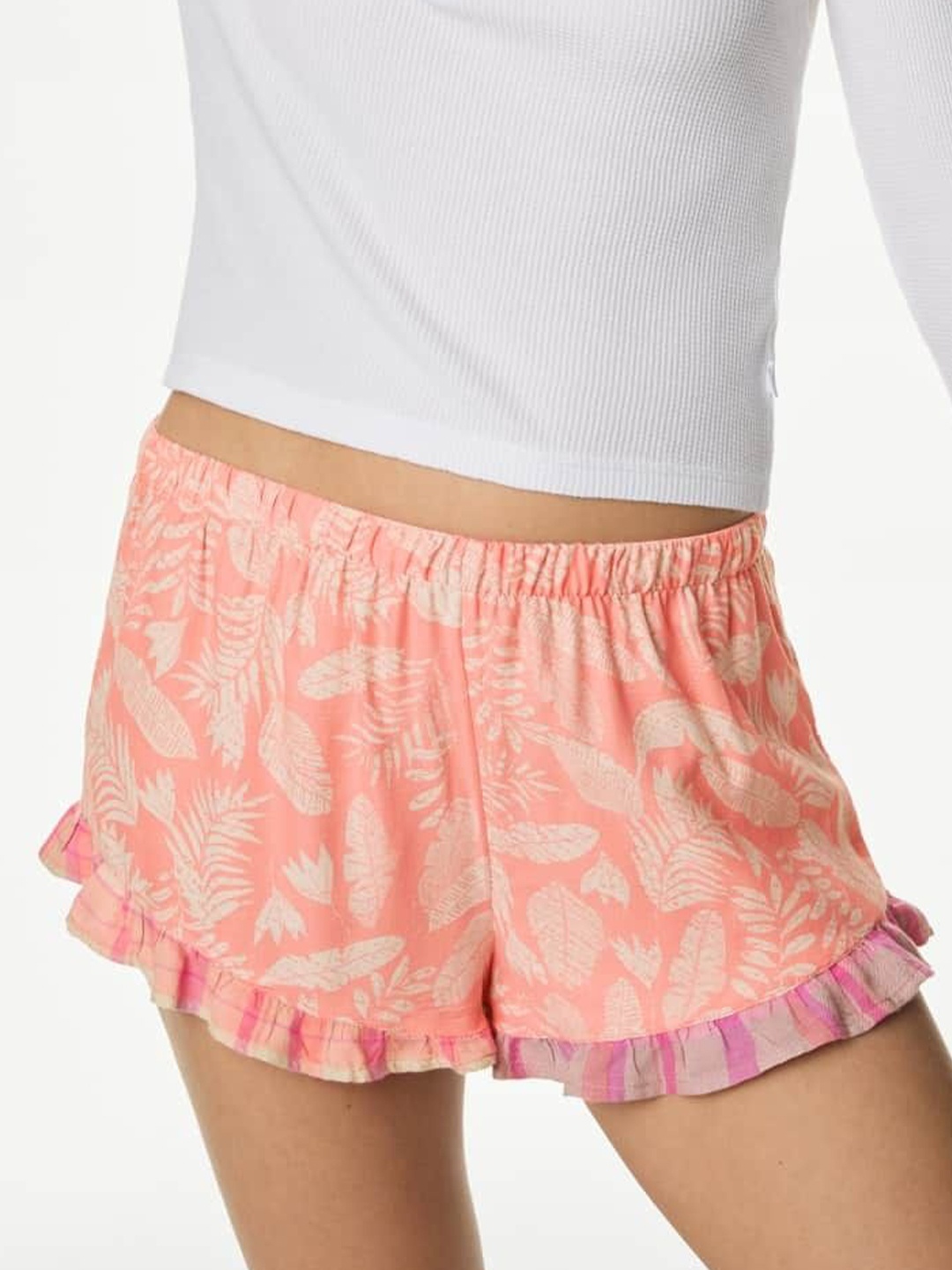 

Marks & Spencer Women Printed Lounge Shorts, Coral