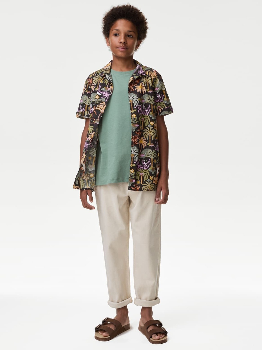 

Marks & Spencer Boys Floral Opaque Printed Casual Shirt, Black