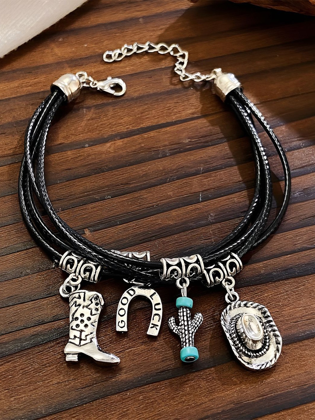 

Goho Charm Beaded Multistrand Bracelet, Black