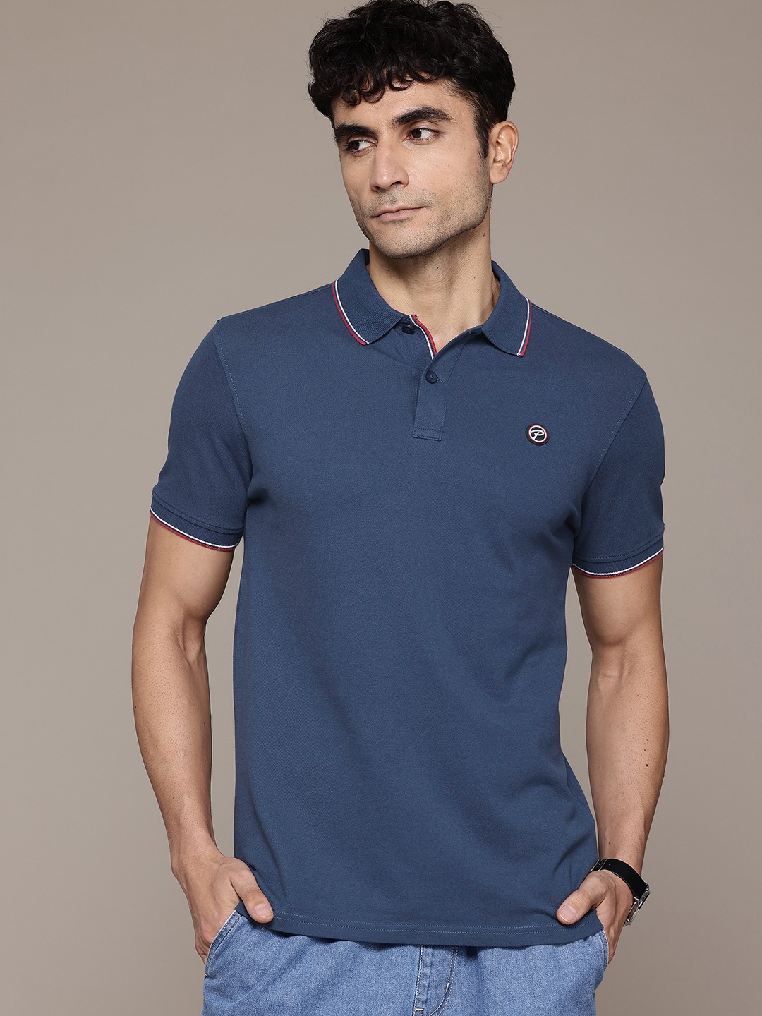

Petrol Men Polo Collar T-shirt, Navy blue