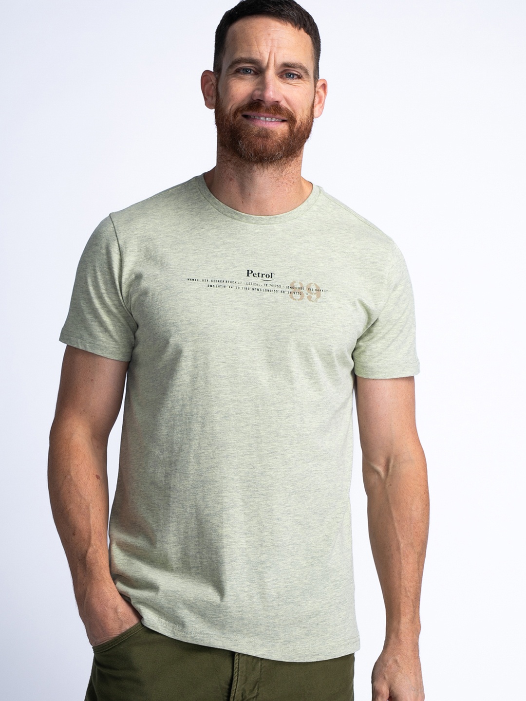 

Petrol Printed Detail T-shirt, Green